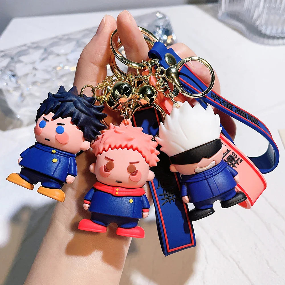 Chaveiro JJK Chibi, Kit com Personagens + Pingente Temático