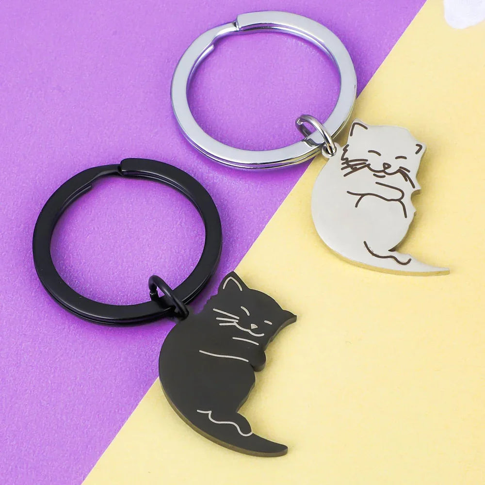 Chaveiro e Colar Duplo Yin Yang Gatinhos