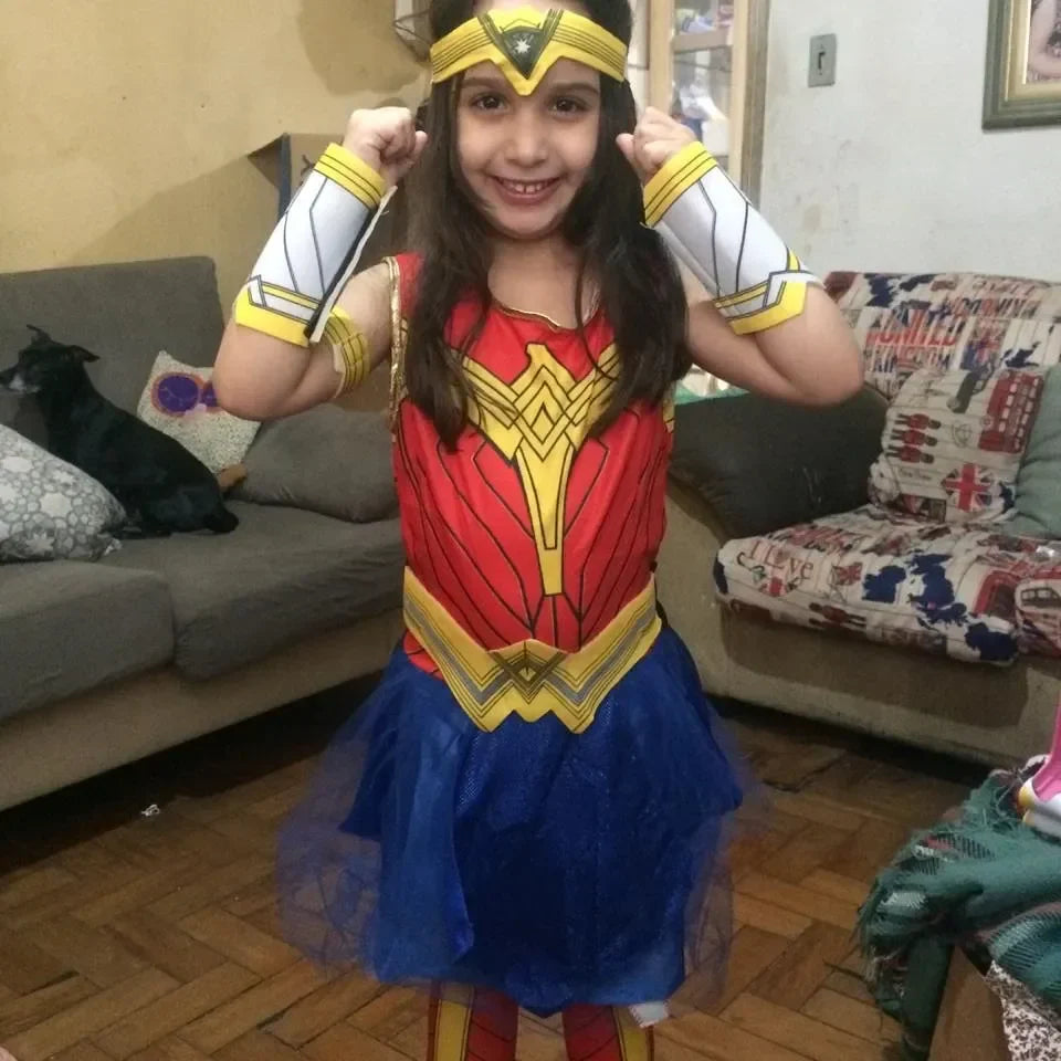 Fantasia Cosplay Infantil Wonder Woman