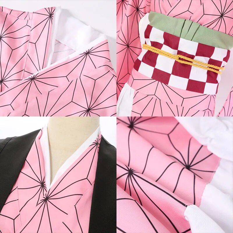 Fantasia Cosplay Adulto e Infantil Nezuko Kamado