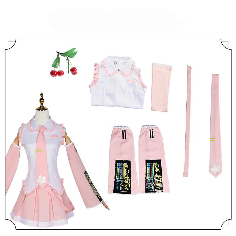 Fantasia Cosplay Sakura Hatsune Miku – Edição Primavera