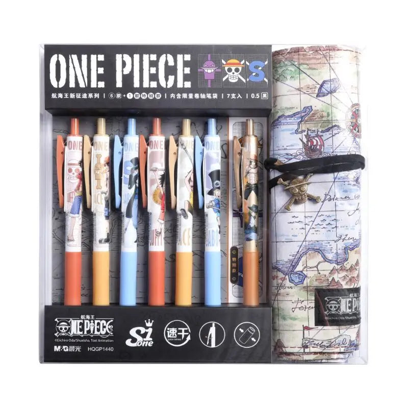 Kit de Canetas e Estojo Mapa do Tesouro, One Piece Rolo Exclusivo