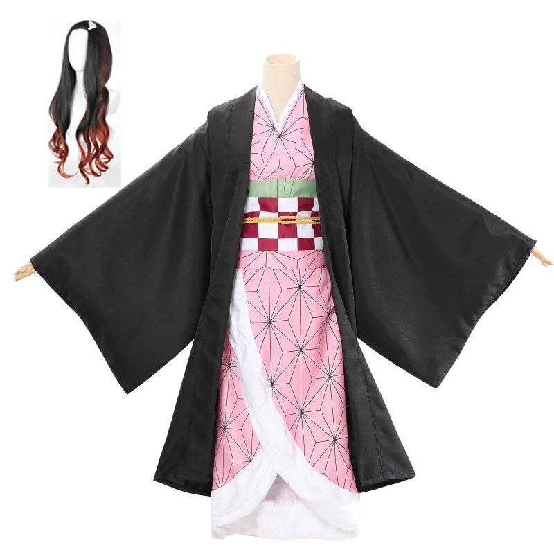 Fantasia Cosplay Adulto e Infantil Nezuko Kamado