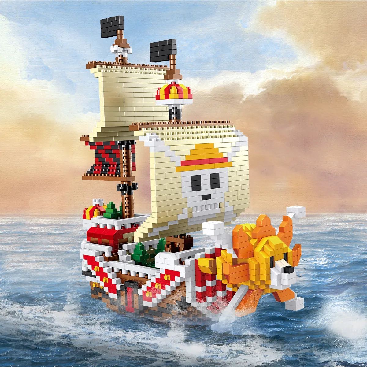 Navios One Piece de Montar, Sunny, Merry, Yuda e Polar Tang