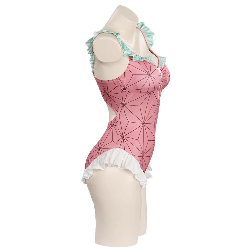 Traje de Banho Biquíni Cosplay Demon Slayer