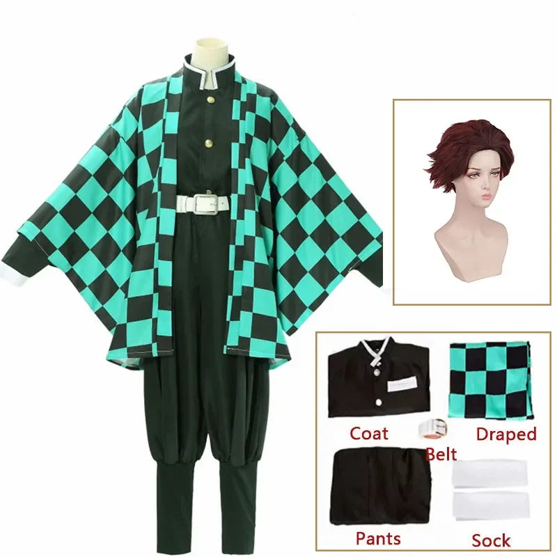 Fantasia Cosplay Adulto e Infantil Tanjiro Kamado