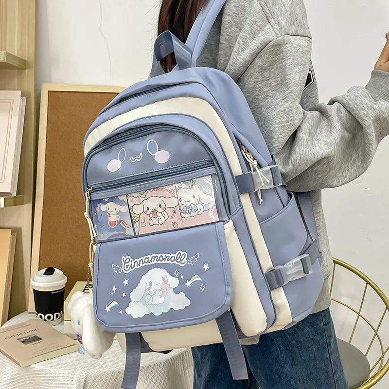 Mochila Kawaii Sanrio – Cinnamoroll, Kuromi e My Melody