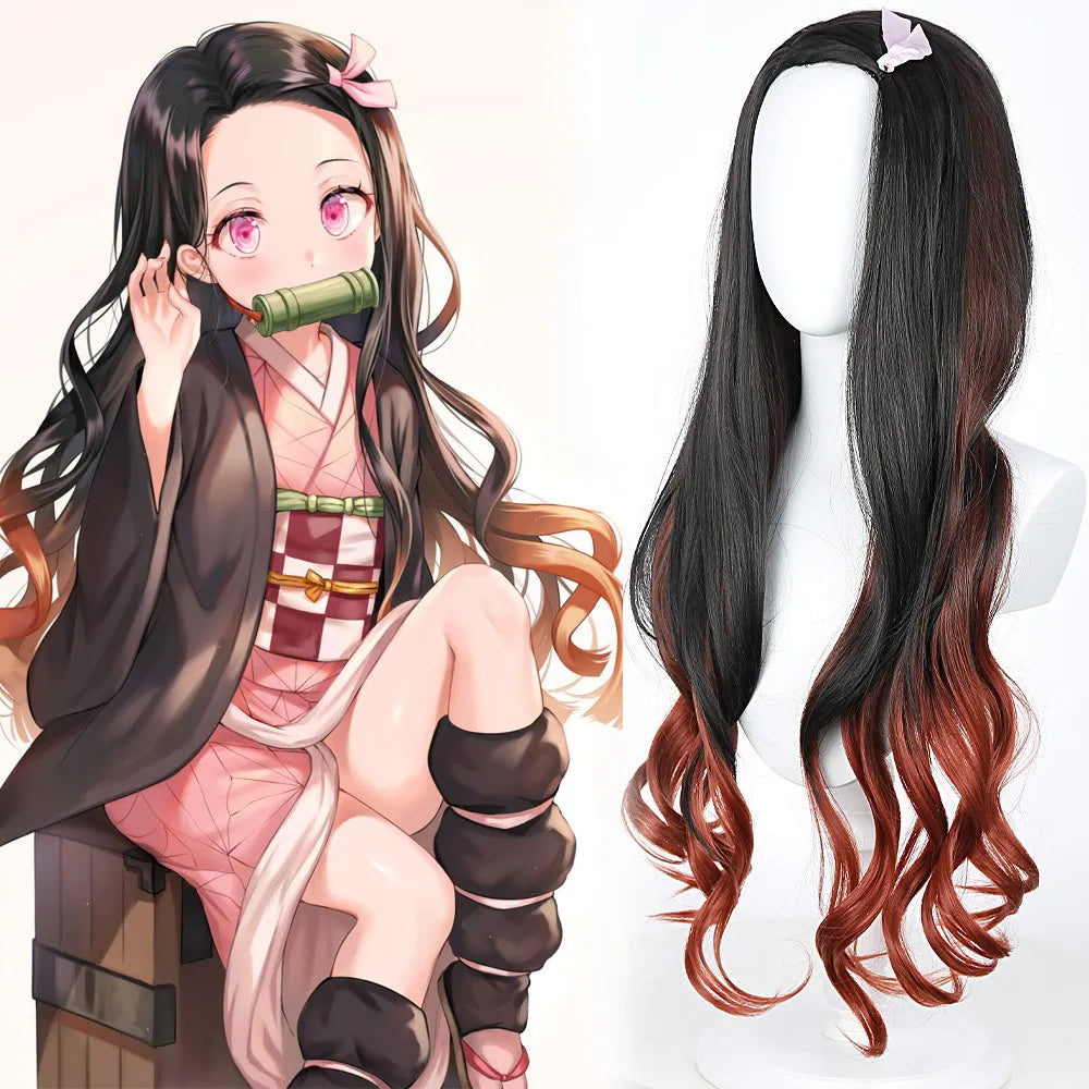 Fantasia Cosplay Adulto e Infantil Nezuko Kamado