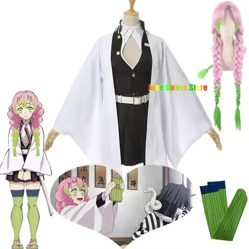 Fantasia Cosplay Adulto e Infantil Mitsuri Kanroji