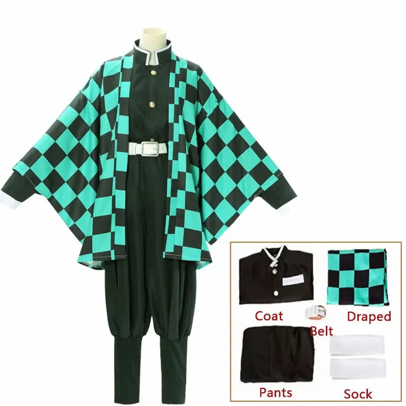 Fantasia Cosplay Adulto e Infantil Tanjiro Kamado