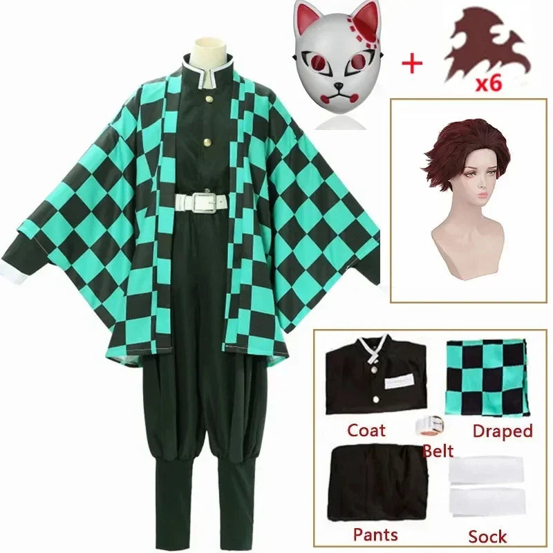 Fantasia Cosplay Adulto e Infantil Tanjiro Kamado