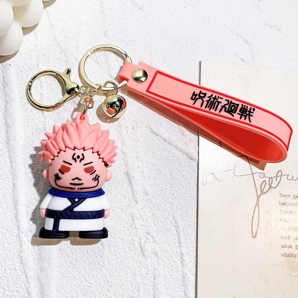 Chaveiro JJK Chibi, Kit com Personagens + Pingente Temático