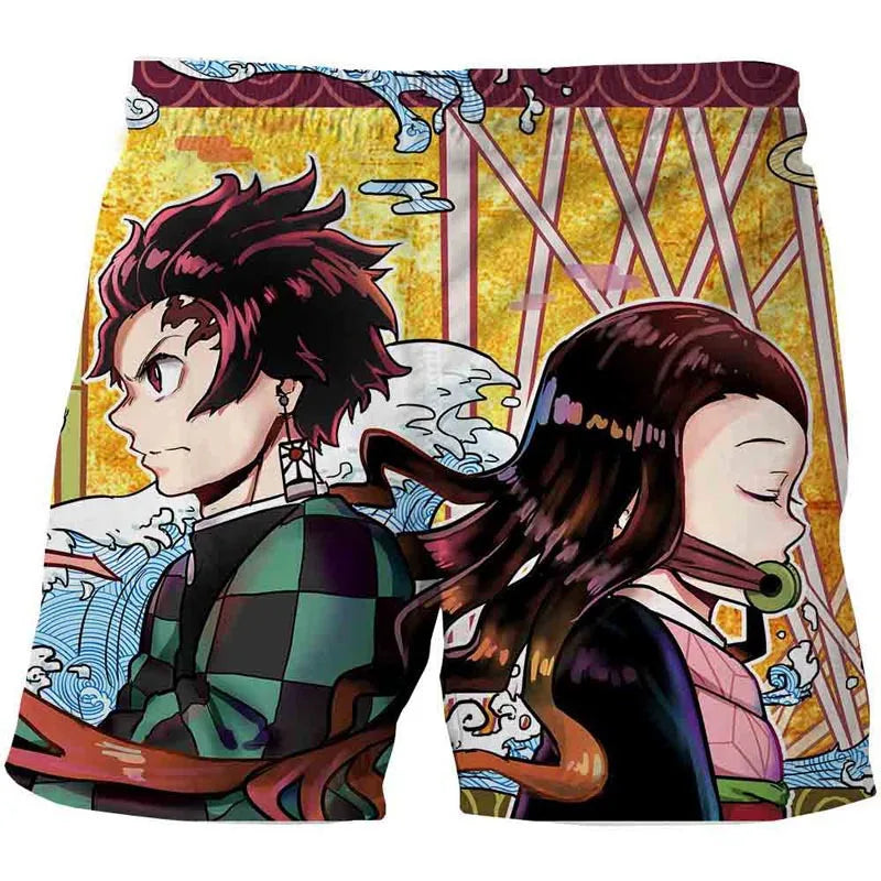 Shorts Adulto e Infantil Oni Hunter, Demon Slayer