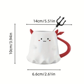 Caneca Fantasminha Diabinho de Halloween
