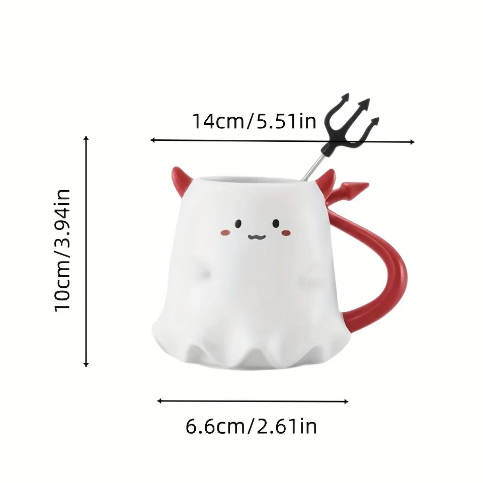 Caneca Fantasminha Diabinho de Halloween