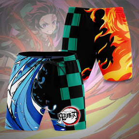 Shorts Adulto e Infantil Oni Hunter, Demon Slayer